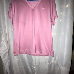 Columbia Pink V-Neck T-Shirt